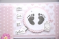 Preview: Portemonnaie Gutscheinverpackung Baby Mädchen | Geldgeschenk Geburt | Geldverpackung | Motiv: Babyfüße | rosa weiß | Art. Nr. 00010301