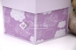 Preview: Explosionsbox Baby ca. 10x10x10cm | Geldgeschenk Geburt | Baby Zimmer, Kinderzimmer | Motiv: Wolken, Schmetterlinge | lila lavendel weiß | Art. Nr. 00020401
