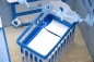 Preview: Explosionsbox Baby ca. 10x10x10cm | Geldgeschenk Geburt | Baby Zimmer, Kinderzimmer | Motiv: Wolken | blau weiß | Art. Nr. 00020506
