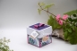 Preview: Explosionsbox Geburtstag Zahl personalisierbar | Geldgeschenk | Torte eckig | Motiv: Blüten floral | malve lila | Art. Nr. 02020408 20 60 30 70 40 50 80