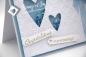 Preview: Glückwunschkarte Hochzeit | Hochzeitskarte | Schüttelkarte | Motiv: Herzen, Schnörkel | hellblau weiß | Art. Nr. 03000501