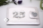 Preview: Gutscheinkarte Silberhochzeit | Geldkarte | Hochzeitskarte | Motiv: Herz | silber metallic | Art. 03011001-6