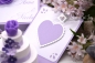 Preview: Explosionsbox Hochzeit ca. 9x9x9cm personalisierbar | Geldgeschenk | Torte rund | floral | flieder weiß | Art. Nr. 03020404