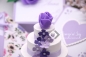 Preview: Explosionsbox Hochzeit ca. 9x9x9cm personalisierbar | Geldgeschenk | Torte rund | floral | flieder weiß | Art. Nr. 03020404
