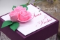 Preview: Explosionsbox Hochzeit ca. 9x9x9cm personalisierbar | Geldgeschenk | Torte rund | floral | brombeere weiß | Art. Nr. 03020405