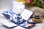 Preview: Explosionsbox Hochzeit ca. 9x9x9cm | Geldgeschenk | Torte rund | Herzen | blau weiß | Art. Nr. 03020503