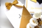 Preview: Explosionsbox Goldene Hochzeit ca. 9x9x9cm | Geldgeschenk | Torte rund | Herzen | gold weiß | Art. Nr. 03021203