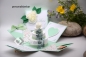 Preview: Explosionsbox Hochzeit ca. 9x9x9cm personalisierbar | Geldgeschenk | Torte rund | floral | mint weiß | Art. Nr. 03021304