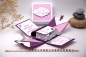 Preview: Explosionsbox Kommunion/Konfirmation/Firmung/Taufe personalisierbar | Geldgeschenk | Buchschachtel | Motiv: floral | brombeere rosa | Art. Nr. 04020401