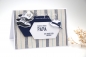Preview: Karte Vatertag | Geburtstagskarte | Motiv: Mann Gentleman gestreift | blau weiß | Art. Nr. 05000502