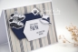 Preview: Karte Vatertag | Geburtstagskarte | Motiv: Mann Gentleman gestreift | blau weiß | Art. Nr. 05000502