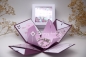 Preview: Explosionsbox Muttertag/ Runder Geburtstag | Geldgeschenk | Zierschachtel | Motiv: Blüten floral | pastell lila flieder feige weiß | Art. Nr. 06020404