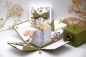 Preview: Explosionsbox Muttertag/ Runder Geburtstag | Geldgeschenk | Herzschachtel | Motiv: Blüten floral | olivgrün weiß | Art. Nr. 06020601