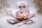 Preview: Explosionsbox Muttertag/ Runder Geburtstag | Geldgeschenk | Zierschachtel | Motiv: Blüten floral | taupe rosa | Art. Nr. 06020702