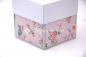 Preview: Explosionsbox Muttertag/ Runder Geburtstag | Geldgeschenk | Küchenschürze | Motiv: Blüten floral | pastell grau rosa | Art. Nr. 06020801
