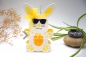 Preview: Eierhalter Hase | Gastgeschenk Ostern | Goodie Ostergeschenk | Motiv: Hase mit Sonnenbrille | elfenbein weiß | Art. Nr. 07050002