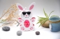 Preview: Eierhalter Hase | Gastgeschenk Ostern | Goodie Ostergeschenk | Motiv: Hase | weiß rosa | Art. Nr. 07051002