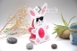 Preview: Eierhalter Hase | Gastgeschenk Ostern | Goodie Ostergeschenk | Motiv: Hase | weiß rosa | Art. Nr. 07051002