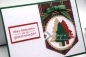 Preview: Karte Weihnachten | Weihnachtskarte | Motiv: Tannenbäume mit Glitzerschleife | tannengrün | Art. Nr. 10000601