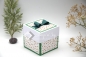 Preview: Explosionsbox Weihnachten | Geldgeschenk | Zierschachtel | Motiv: goldene Sterne | grün weiß | Art. Nr. 10020603