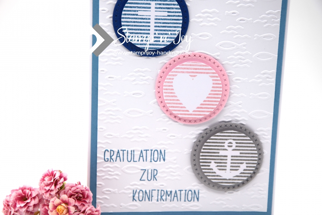 Karte Konfirmation | Konfirmationskarte Junge | Glückwunschkarte Konfirmation | Motiv: maritim | blau weiß | Art. Nr. 04000502