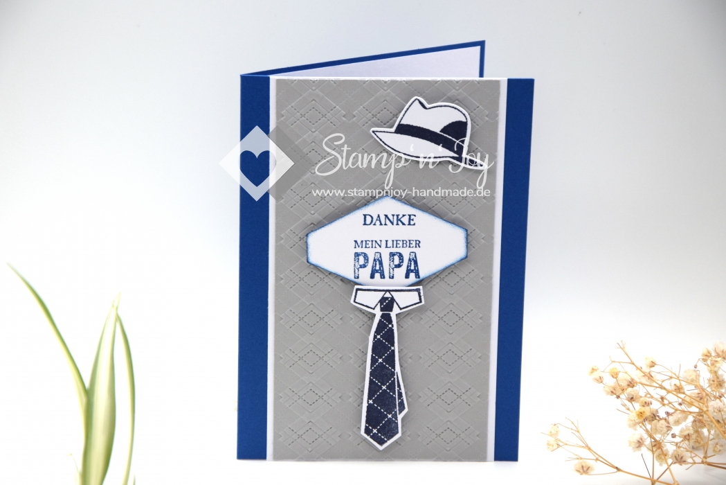 Karte Vatertag | Dankeskarte | Motiv: Mann Gentleman | blau weiß | Art. Nr. 05000501