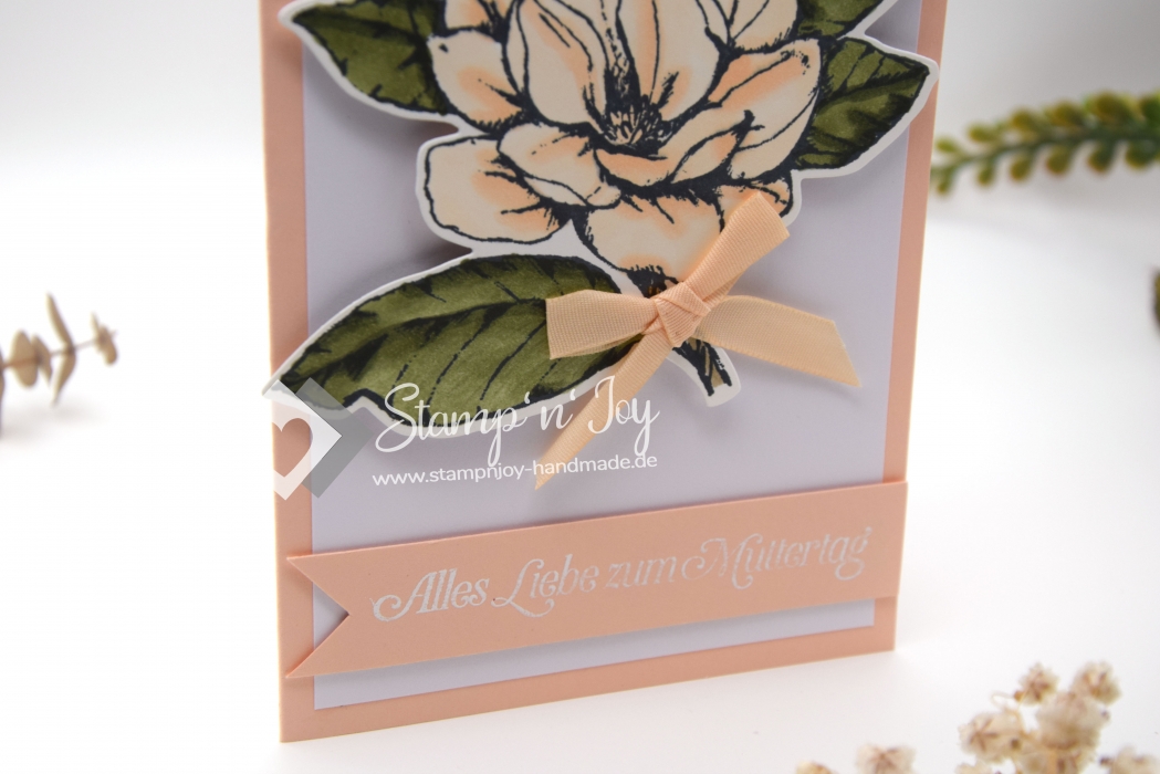 Karte Muttertag | Motiv: Magnolie floral | pfirsich | Art. Nr. 06000301