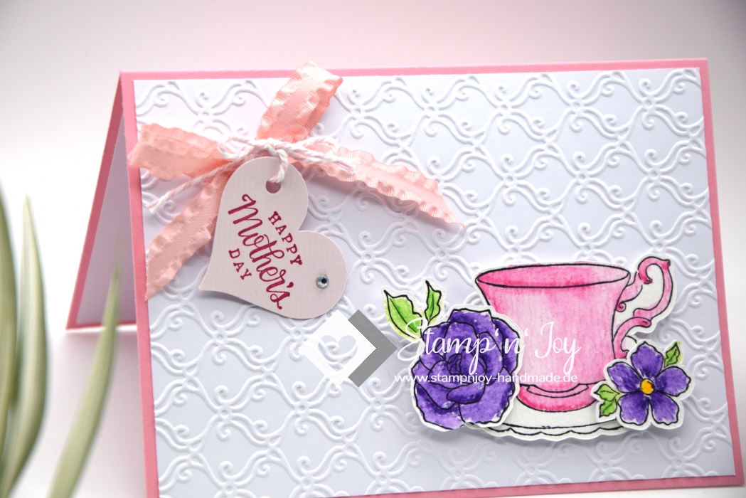Karte Muttertag | Dankeskarte | Motiv: Teeset | pastell rosa | Art. Nr. 06000304