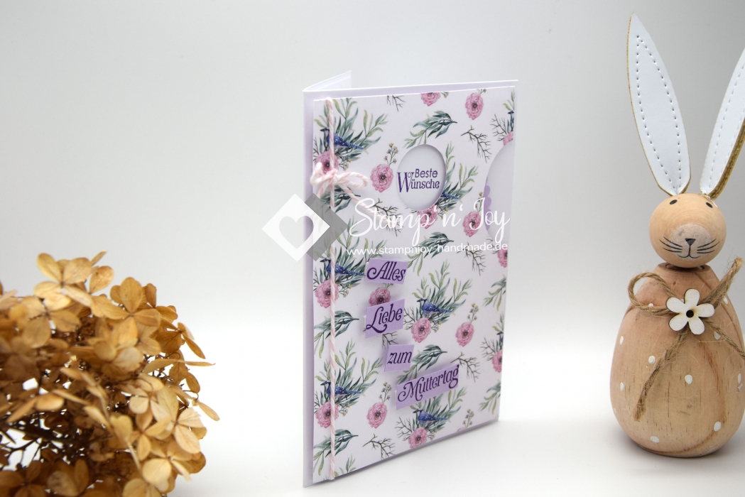 Karte Muttertag | Motiv: Drehscheibe floral Blüten | pastell lila | Art. Nr. 06001001