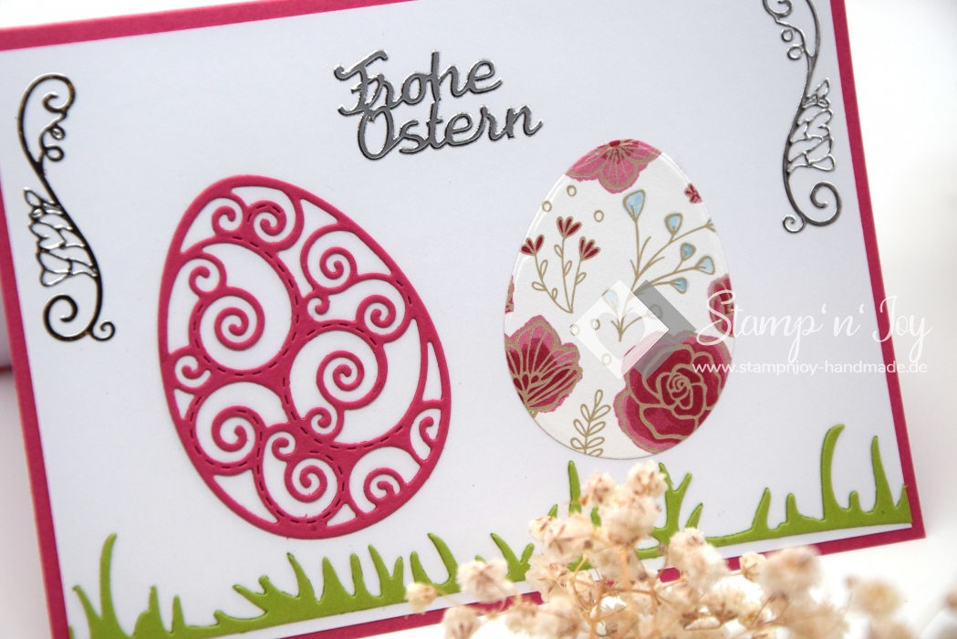 Karte Ostern | Osterkarte | Motiv: Ostereier | rosa pink | Art. Nr. 07000302