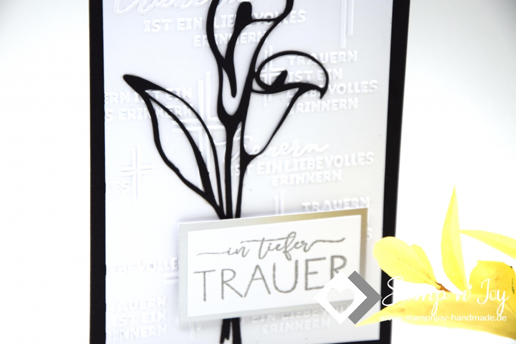 C6 Karte Trauer | Kondolenzkarte | Motiv: Lilie | schwarz weiß | Art. Nr. 09000902