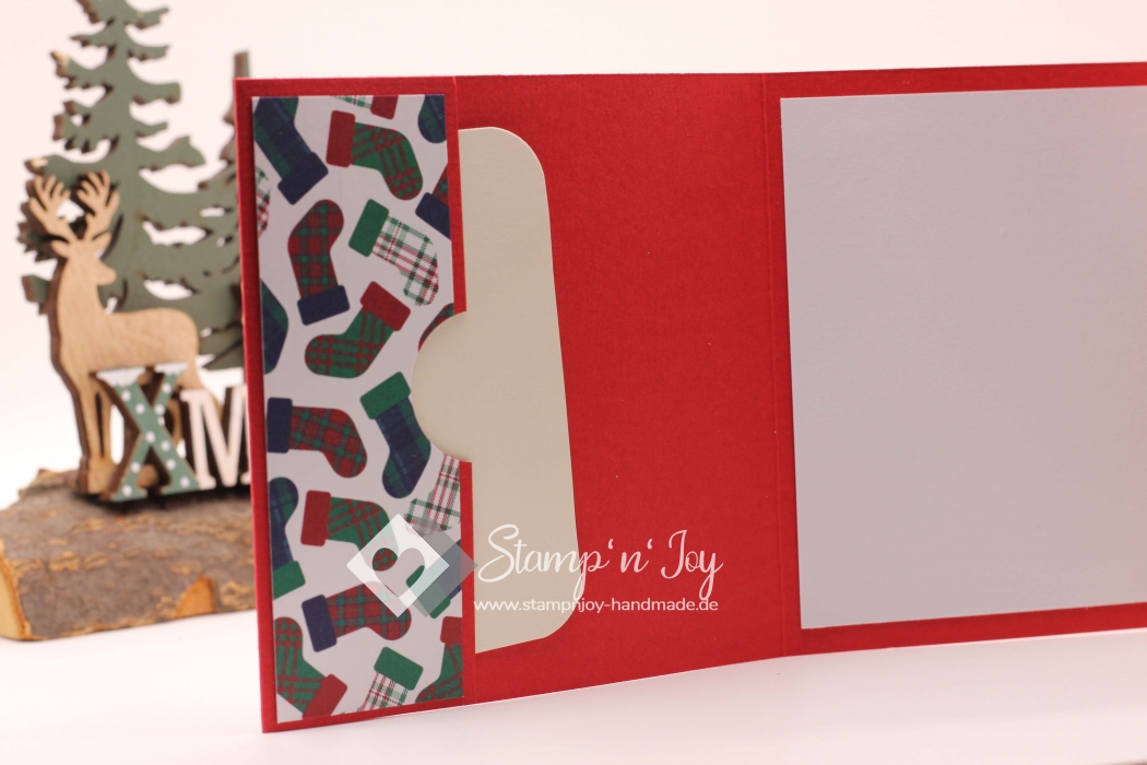 Gutschein Karte Weihnachten | Karte | Geldkarte | Weihnachtskarte | Motiv: Nikolaussocken | rot | Art. Nr. 10010205