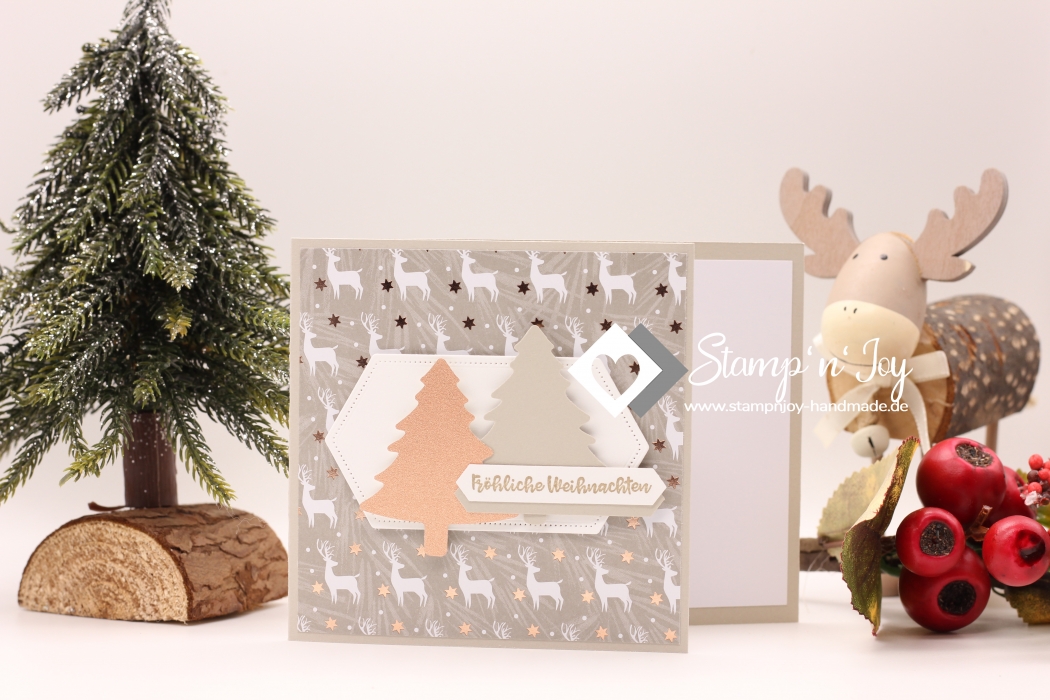 Gutschein Karte Weihnachten | Karte | Geldkarte | Weihnachtskarte | Motiv: Hirsch | grau kupfer | Art. Nr. 10010702