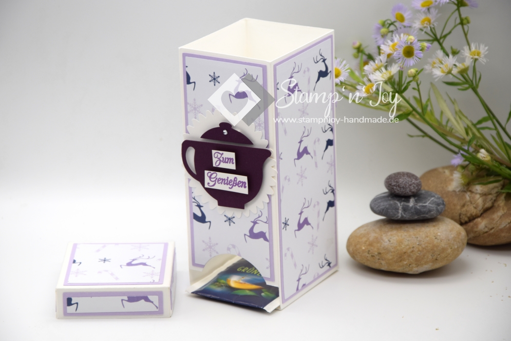 Teebeutelspender | Teespender | Teeverpackung | Motiv: floral, Weihnachten | flieder lila | Art. Nr. 10070406