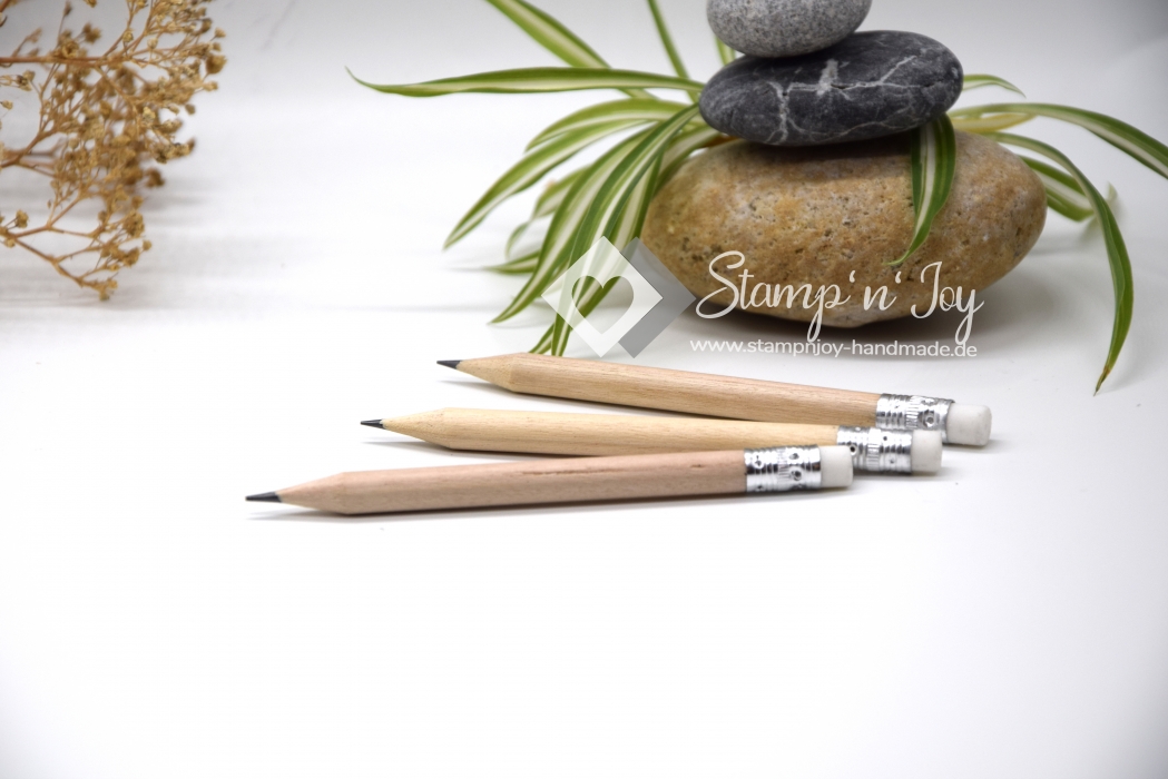 Mini Bleistift natur mit Radiergummi ca. 10,0 cm | Art. Nr. 90930701 20 30 60 70 50