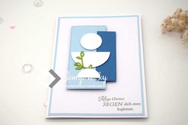 Kommunionkarte | Konfirmationskarte | Glückwunschkarte Kommunion/Konfirmation | Motiv: Kelch | blau weiß | Art. Nr. 04000501