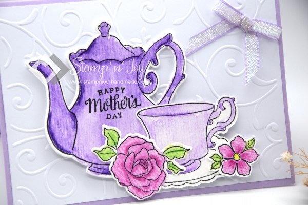 Karte Muttertag | Motiv: Teeset | pastell lavendel lila | Art. Nr. 06000402