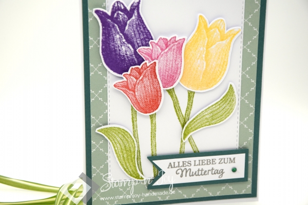 Karte Muttertag | Motiv: bunte Tulpen | meeresgrün | Art. Nr. 06000601