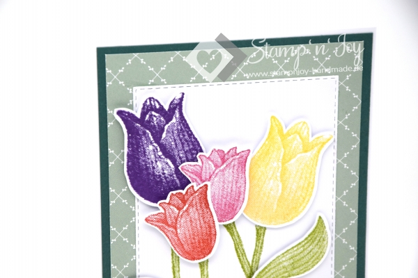 Karte Muttertag | Motiv: bunte Tulpen | meeresgrün | Art. Nr. 06000601