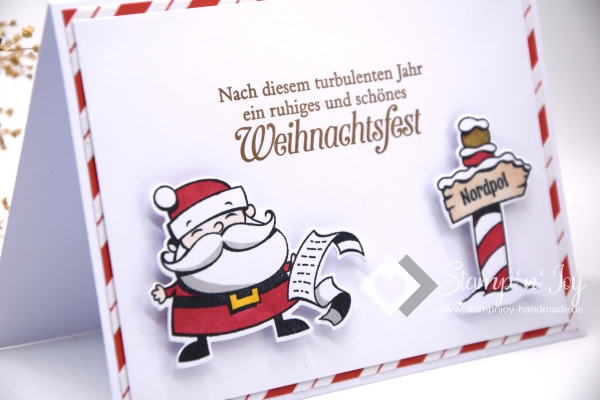 Karte Weihnachten | Weihnachtskarte | Motiv: Weihnachtsmann | weiß rot | Art. Nr. 10000201