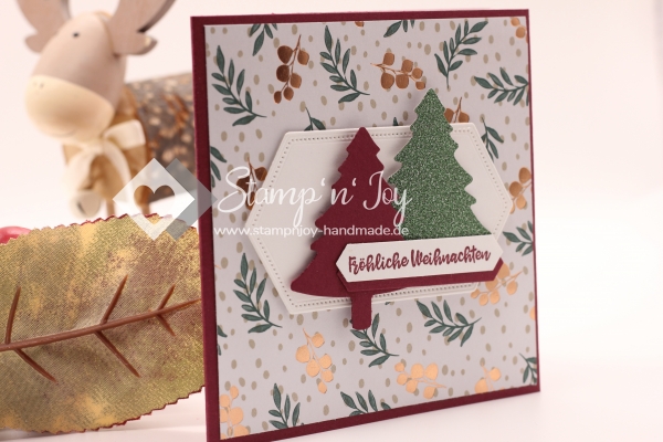 Gutschein Karte Weihnachten | Karte | Geldkarte | Weihnachtskarte | Motiv: Zweige | bordeauxrot | Art. Nr. 10010201