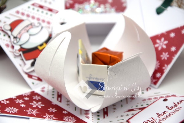 Explosionsbox Weihnachten | Geldgeschenk | Zierschachtel | Motiv: Weihnachtsmann | weiß rot | Art. Nr. 10021001