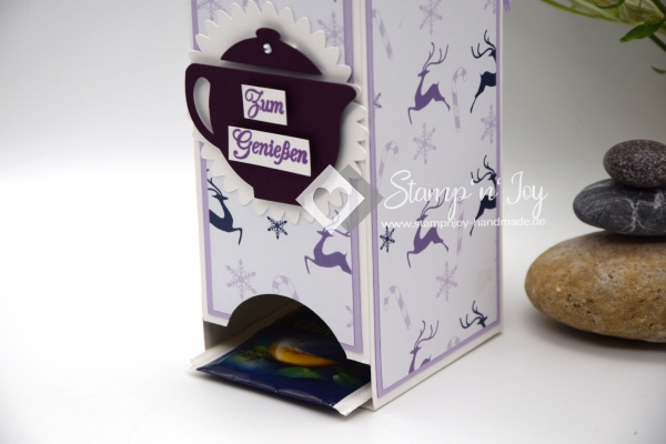 Teebeutelspender | Teespender | Teeverpackung | Motiv: floral, Weihnachten | flieder lila | Art. Nr. 10070406
