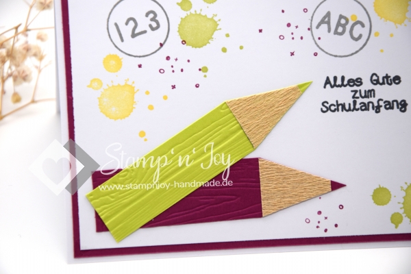 Glückwunschkarte Einschulung Schulanfang | Motiv: Buntstift mit Farbkleckse | brombeere | Art. Nr. 13000301