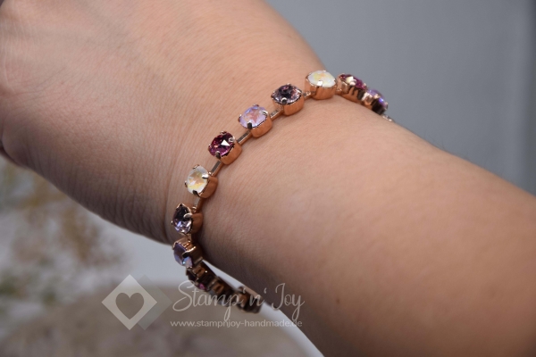 Armband mit Swarovski ® Kristallen Elements | Geldgeschenk | Kristallfarben pastell rosa | Armbandfassungfarbe rosegold | Art. Nr. 50120302