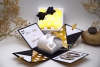 Explosionsbox Geburtstag personalisierbar | Geldgeschenk | Zierschachtel | Motiv: gepunktet | schwarz gold weiß | Art. Nr. 02020902 20