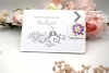 C6 Gutscheinkarte Hochzeit | Geldkarte | Hochzeitskarte | Motiv: Mr. & Mrs. Vogelpaar, Blume lila | silber metallic | Art. 03011001