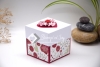Explosionsbox Liebe, Valentinstag | Geldgeschenk | Zierschachtel | Motiv: floral Rosen Herz | rot pink | Art. Nr. 03020201 30 60 30 70 40 50 80