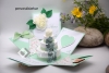 Explosionsbox Hochzeit ca. 9x9x9cm personalisierbar | Geldgeschenk | Torte rund | floral | mint weiß | Art. Nr. 03021304