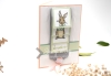 Osterkarte | Karte Ostern | Motiv: Osterhase, Wasserfalltechnik | pastell blütenrosa lindgrün | Art. Nr. 07000303